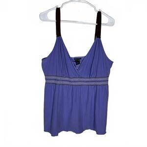< Bisou Bisou Y2K Purple V-Neck Tank Top XL >